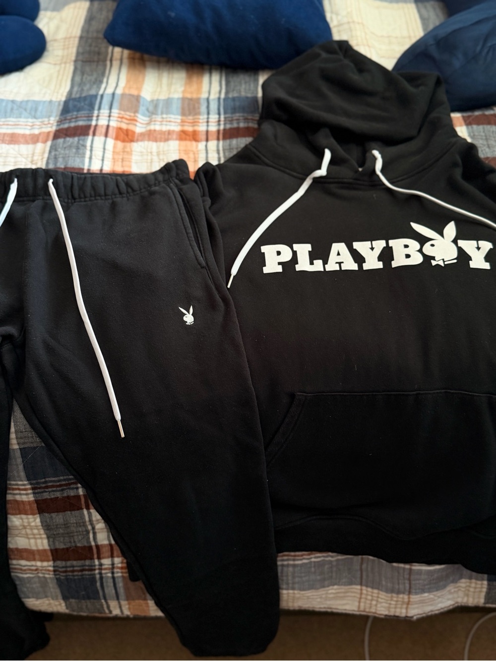 PLAYBOY Unisex Black Hoodie and Jogger Set